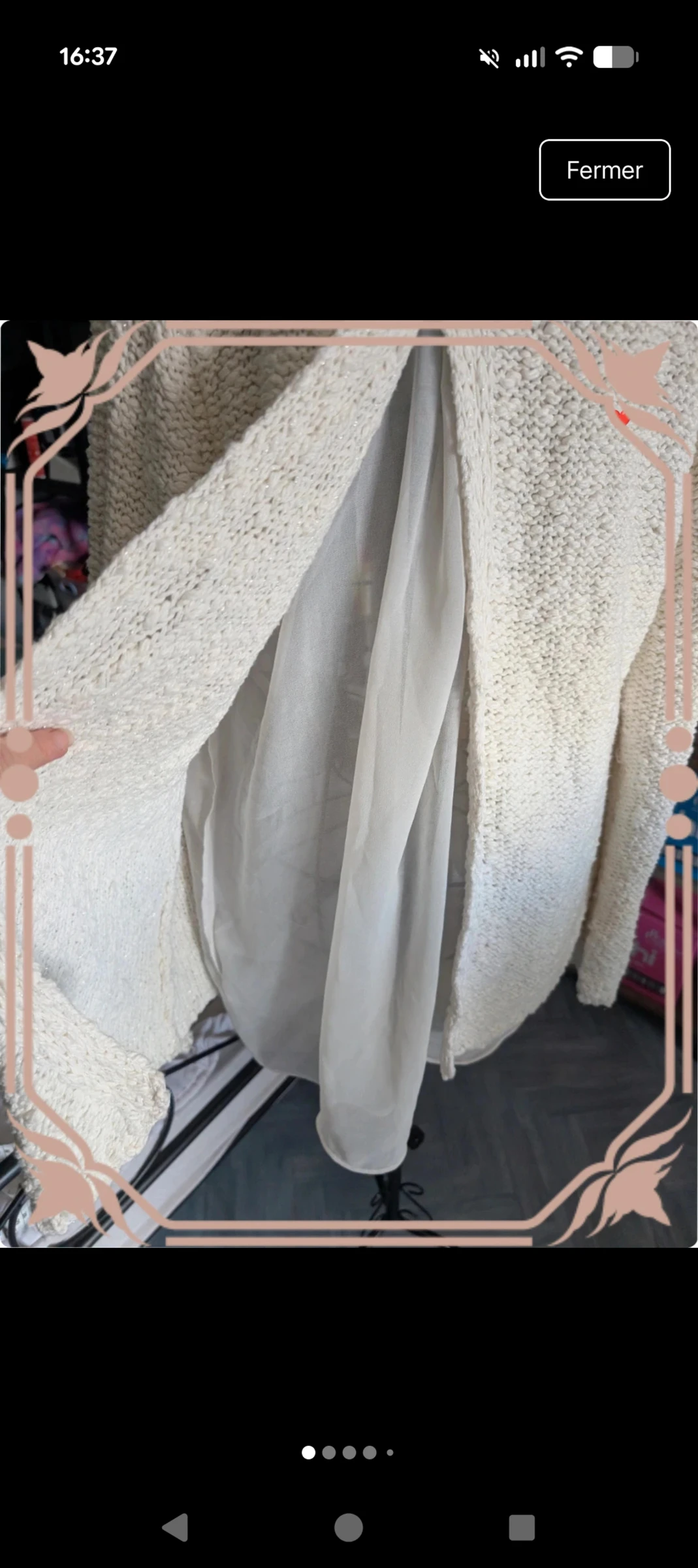 Beautiful chic white Zara Knit vest - Chain and voile details - Size L – photo 10